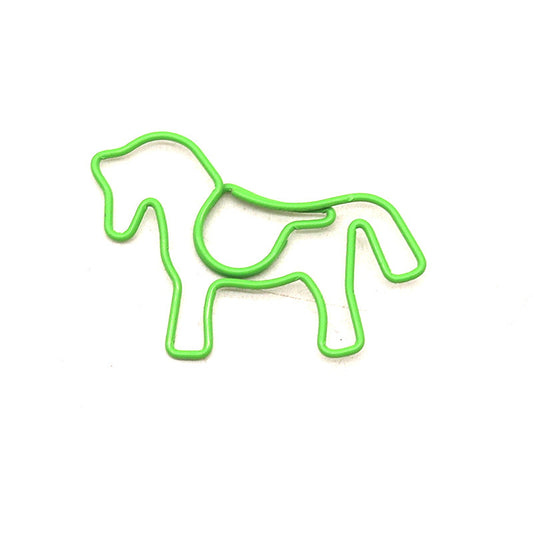 Green Horse-Shaped Paper Clip